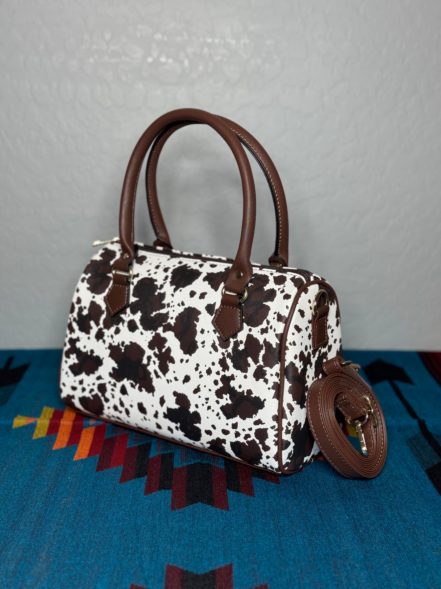 Cowhide Design Bollin Purse