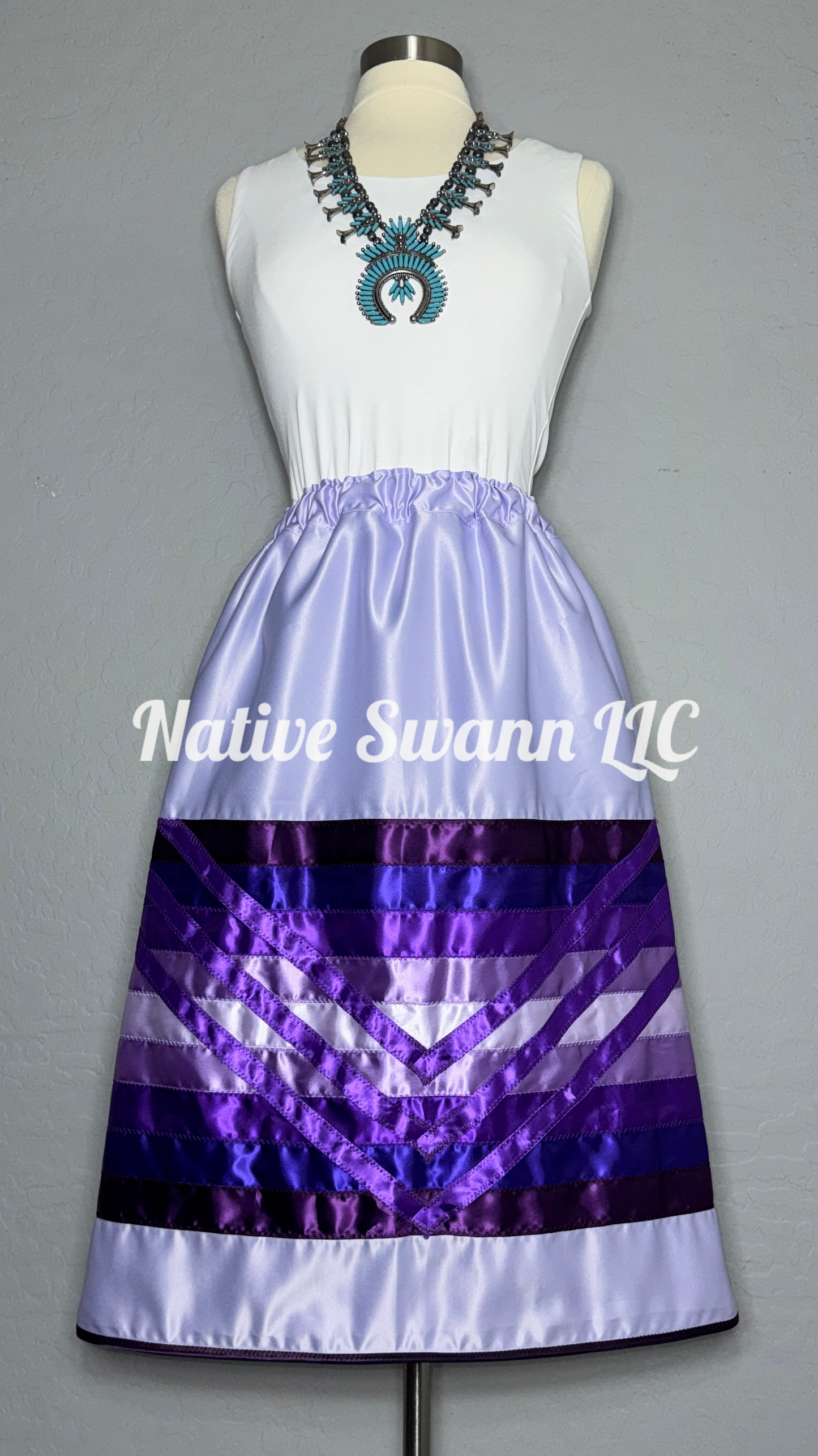 Lavender Satin Ribbon Skirt w/ pockets