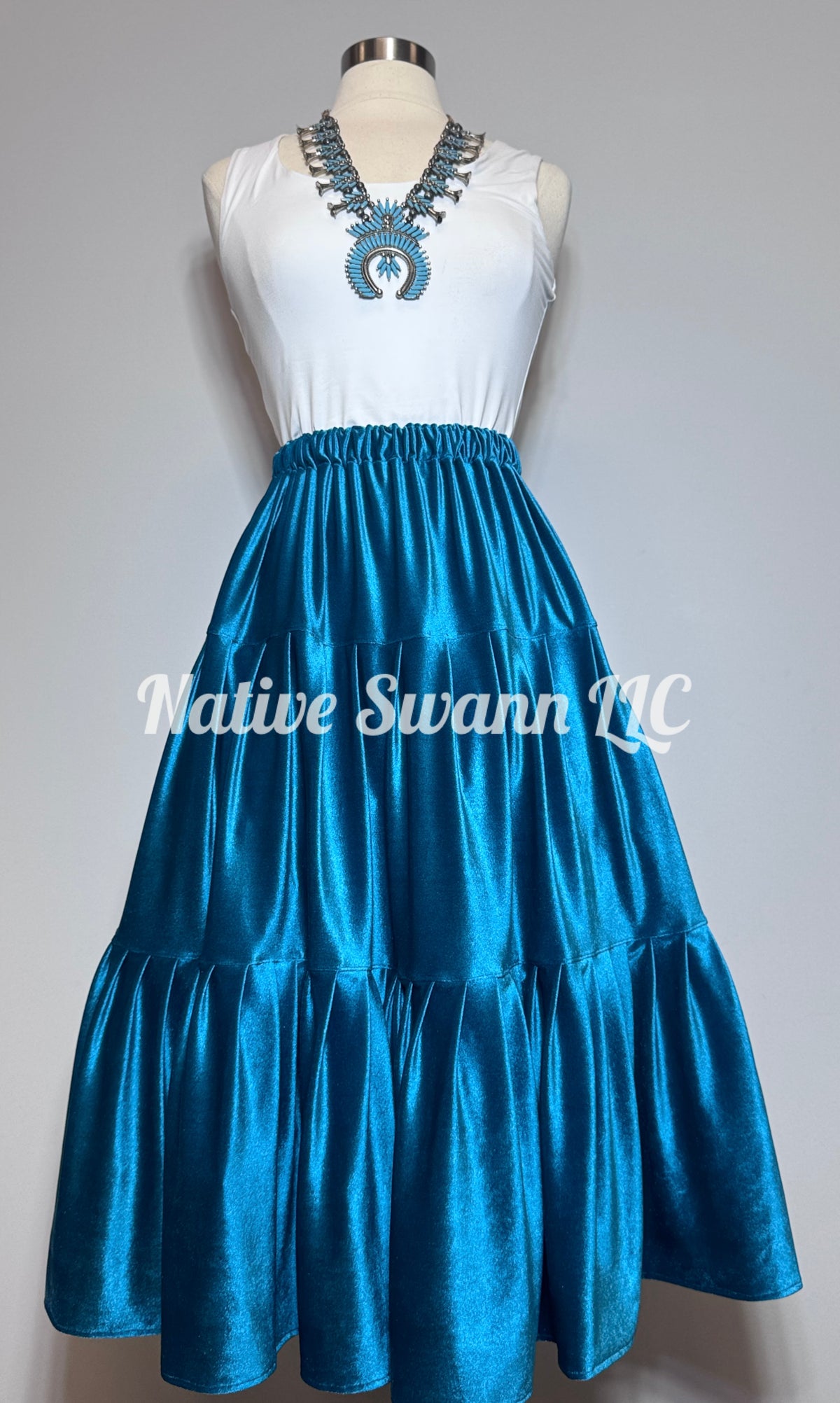 Teal Velvet 3 Tier Skirt